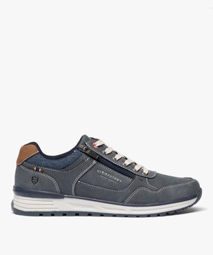 Baskets casual à lacets et zip homme vue1 - URBAN STEPS - GEMO