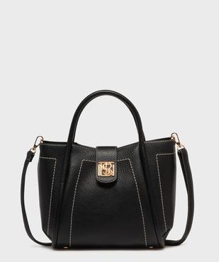 Sac à main en cuir imitation avec anses et bandoulière femme vue1 - BESTINI - GEMO