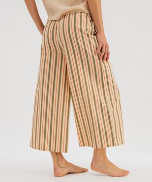 Pantalon de pyjama rayé coupe large femme vue3 - GEMO(HOMWR FEM) - GEMO