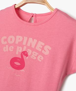 Tee-shirt manches courtes loose à message bébé fille vue2 - GEMO(BEBE DEBT) - GEMO