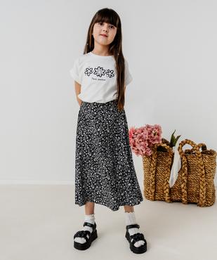Jupe longue fluide imprimé fleuri fille vue5 - GEMO 4G FILLE - GEMO