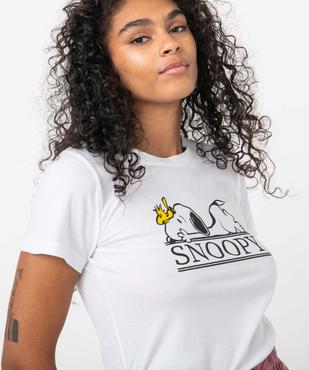 Tee-shirt femme à manches courtes avec motif Snoopy - Peanuts vue2 - SNOOPY - GEMO
