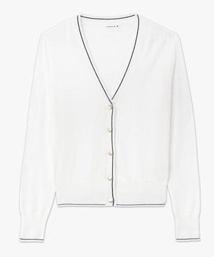 Gilet à col V en fine maille fantaisie femme - LuluCastagnette vue4 - LULUCASTAGNETTE - GEMO
