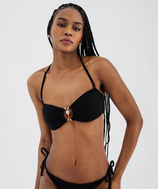 Haut de maillot de bain bandeau avec bijou et mousses amovibles femme vue1 - GEMO (PLAGE) - GEMO
