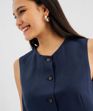 Gilet de costume sans manches femme vue2 - GEMO 4G FEMME - GEMO