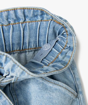 Jupe en jean avec taille foncée effet paper bag fille vue3 - GEMO 4G FILLE - GEMO