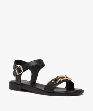 Sandales femme à talon plat et bride avec chaîne vue2 - GEMO (CASUAL) - GEMO