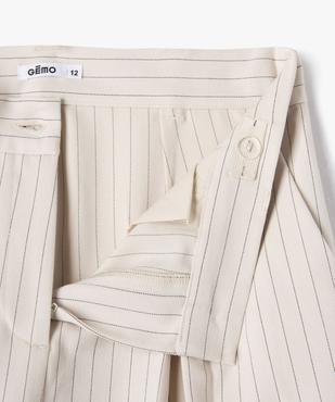 Pantalon large et souple à taille haute et fines rayures fille vue4 - GEMO (JUNIOR) - GEMO