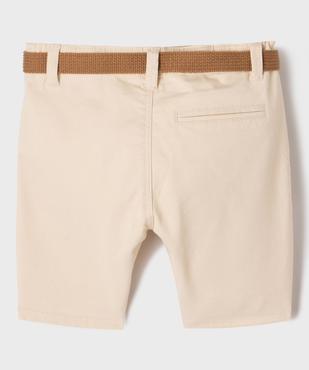 Bermuda chino en coton stretch avec ceinture garçon vue4 - GEMO (ENFANT) - GEMO
