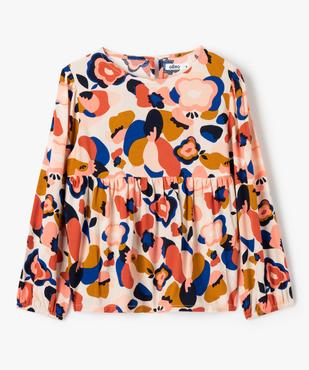 Blouse fille coupe empire à manches longues et motifs vue1 - GEMO (ENFANT) - GEMO