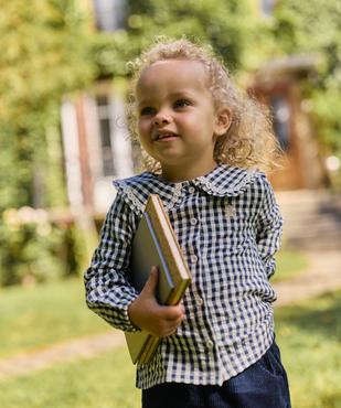 Blouse manches longues en coton vichy et col Claudine bébé fille - LuluCastagnette vue4 - LULUCASTAGNETTE - GEMO
