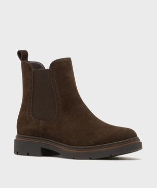 Boots Chelsea en suédine avec semelle crantée femme - LuluCastagnette vue2 - LULUCASTAGNETTE - GEMO