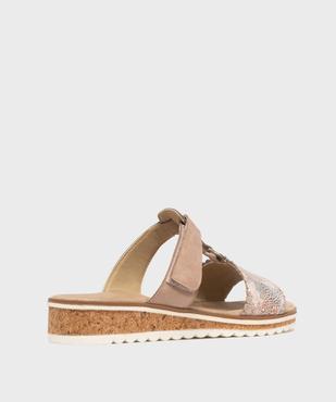 Mules confort à talon compensé et bride scratch femme vue4 - SOFTRELAX - GEMO