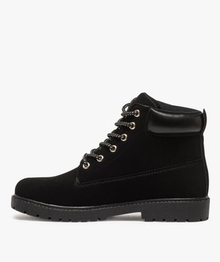 Boots femme à lacets, col rembourré et semelle crantée vue3 - GEMO (CASUAL) - GEMO