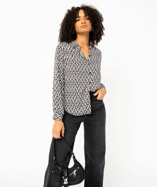Chemise imprimée à manches longues femme vue1 - GEMO 4G FEMME - GEMO