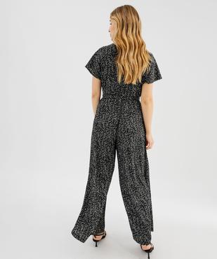 Combinaison pantalon haut cache-cœur en maille fluide femme vue3 - GEMO 4G FEMME - GEMO