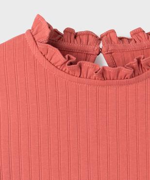 Tee-shirt manches longues avec col rond froncé fille vue2 - GEMO 4G FILLE - GEMO