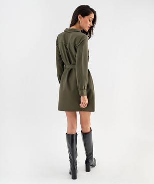 Robe chemise manches longues esprit saharienne femme vue3 - GEMO(FEMME PAP) - GEMO