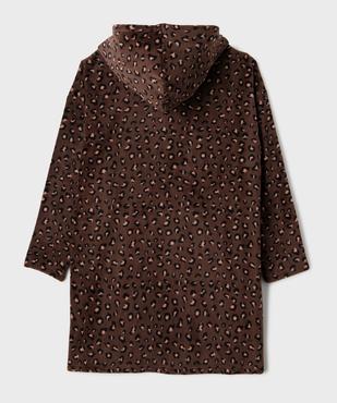Robe de chambre à capuche imprimé léopard fille vue3 - GEMO (JUNIOR) - GEMO