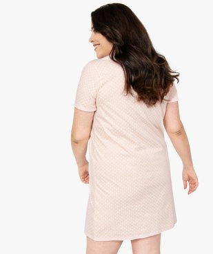 Chemise de nuit à manches courtes avec motifs femme grande taille vue3 - GEMO 4G FEMME - GEMO