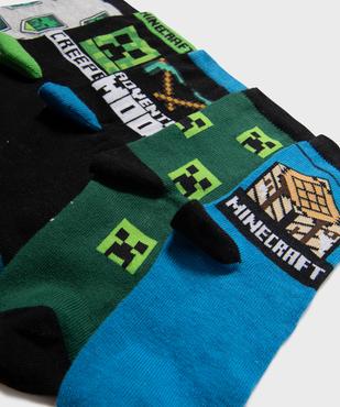 Chaussettes tige haute imprimées garçon - Minecraft (lot de 5 paires) vue2 - MINECRAFT - GEMO