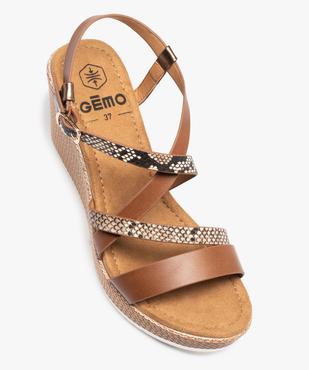 Sandales femme compensées à brides fantaisie vue5 - GEMO(URBAIN) - GEMO