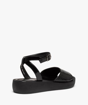 Sandales femme à talon plat unies et vernies vue4 - GEMO (CASUAL) - GEMO