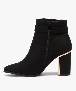 Bottines femme à talon en suédine avec détails métallisés vue4 - VALENTINA BALDA - GEMO