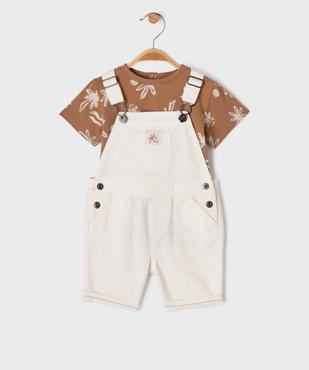 Ensemble 2 pièces bébé garçon salopette et tee-shirt vue1 - GEMO(BEBE DEBT) - GEMO