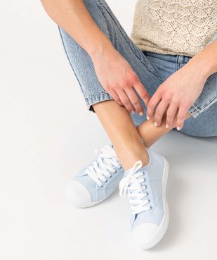 Baskets femme en toile à pois métallisés et bout renforcé vue1 - GEMO (SPORTSWR) - GEMO
