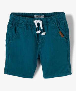 Bermuda en toile à taille élastiquée bébé garçon vue1 - GEMO 4G BEBE - GEMO
