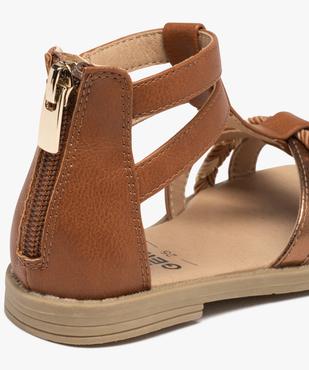 Sandales fille zippées à tige montante et brides métallisées vue6 - GEMO (ENFANT) - GEMO