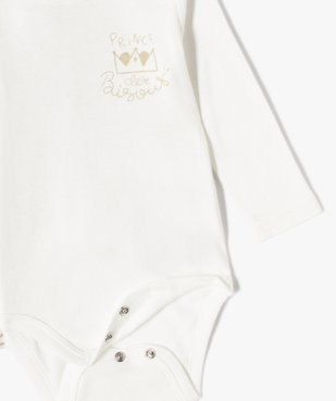Bodies manches longues bébé  (lot de 3) vue3 - GEMO 4G BEBE - GEMO