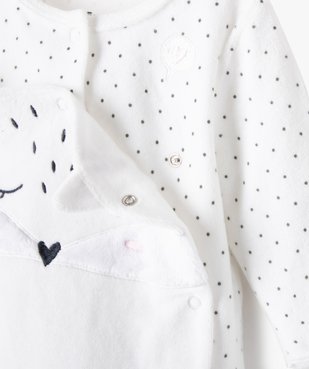 Pyjama ouverture devant avec motif chat bébé fille vue2 - GEMO 4G BEBE - GEMO
