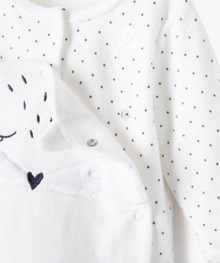 Pyjama ouverture devant avec motif chat bébé fille vue2 - GEMO(BB COUCHE) - GEMO