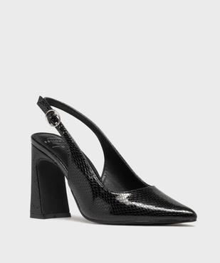 Escarpins sling-back à bout pointu et talon haut femme - Follow Me vue2 - FOLLOW ME - GEMO