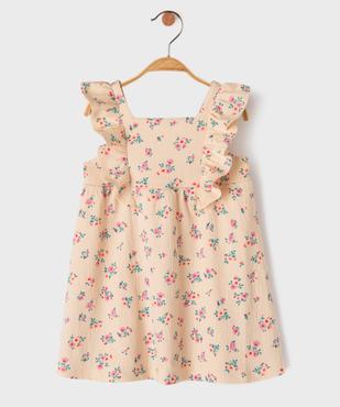 Robe sans manches à volant et motif fleuri bébé fille vue1 - GEMO 4G BEBE - GEMO