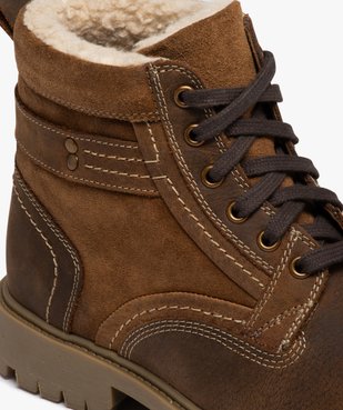 Boots homme mid-cut unies fourrées Sherpa vue6 - GEMO (CASUAL) - GEMO