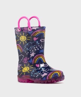 Bottes de pluie à anses et semelle lumineuse fille vue2 - LOVELY WINGS - GEMO