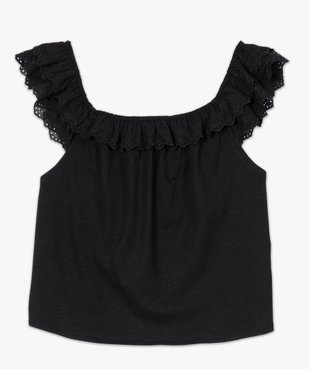 Débardeur femme court à volant en broderie anglaise vue4 - GEMO(FEMME PAP) - GEMO