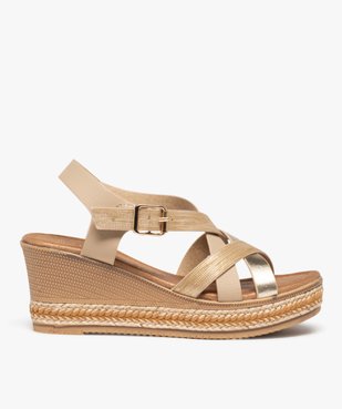 Sandales femme compensées à brides brillantes vue1 - GEMO(URBAIN) - GEMO