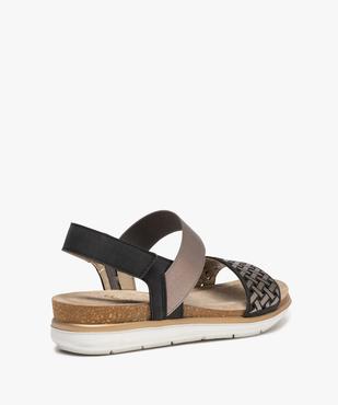 Sandales femme confort à talon plat et bride élastique vue4 - GEMO (CASUAL) - GEMO