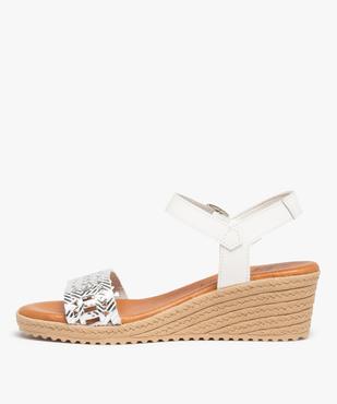 Sandales femme à talon et brides ajourées en cuir – Tanéo vue3 - TANEO - GEMO