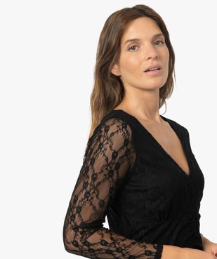 Robe femme en dentelle à manches longues vue2 - GEMO(FEMME PAP) - GEMO