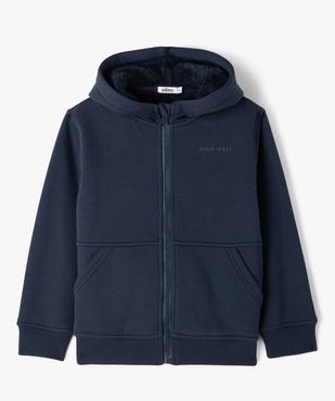 Sweat zippé à capuche intérieur  garçon vue1 - GEMO (ENFANT) - GEMO