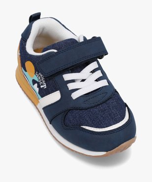 Baskets garçon multi-matières à lacets et scratch vue5 - GEMO (ENFANT) - GEMO