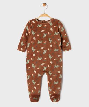 Pyjama dors-bien en velours avec motif dinosaures bébé vue1 - GEMO 4G BEBE - GEMO
