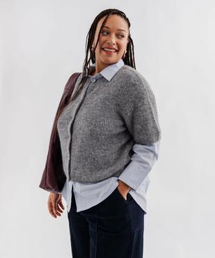 Gilet manches courtes en maille douillette femme grande taille vue1 - GEMO (G TAILLE) - GEMO