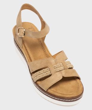 Sandales à talon compensé et brides multimatières femme - Valentina Baldano vue5 - VALENTINA BALDA - GEMO