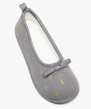 Chaussons femme ballerines fourrées à motifs vue5 - GEMO 4G FEMME - GEMO